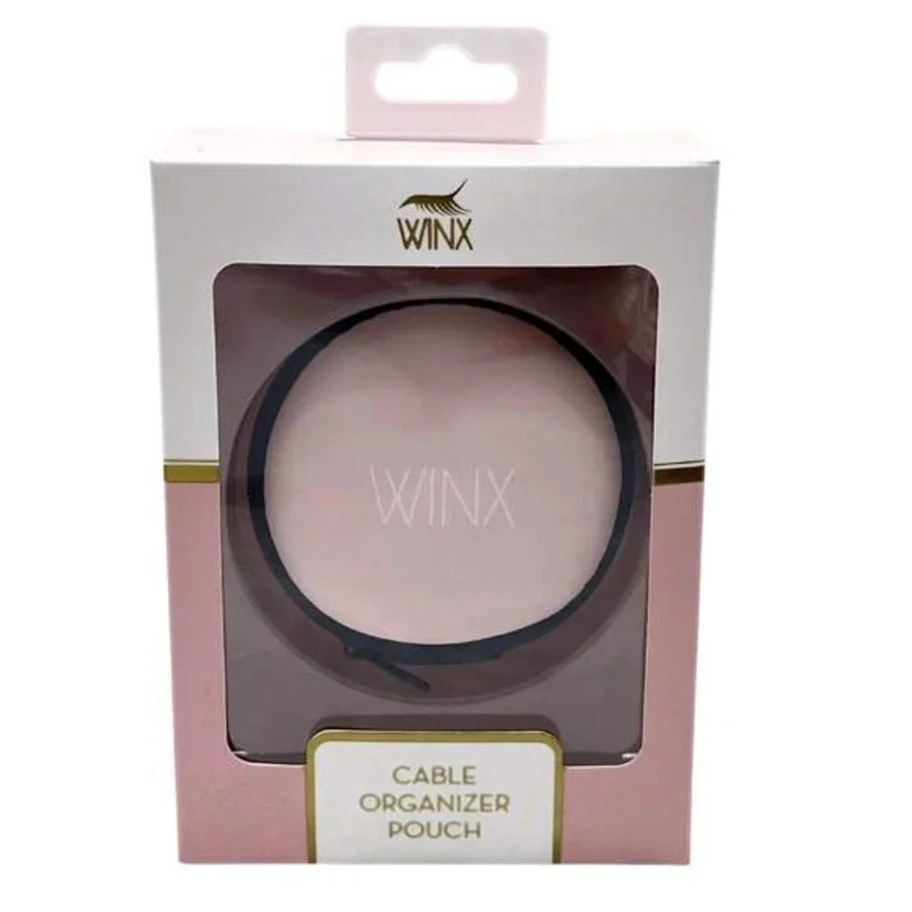 WINX Cable Organizer Pouch Light Pink Travel Tech Accessory Storage Case NIB